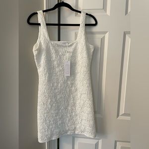 Sage Serita floral lace mini dress; Medium